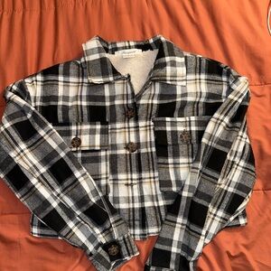 Plaid Button-Up Jacket
